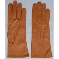 Art. R162 Rękawiczki skórzane damskie, ręcznie szyte.